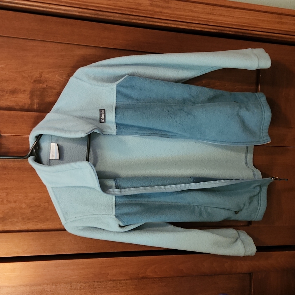 Boys Columbia Blue Fleece Zip Up Size Medium (10/12)